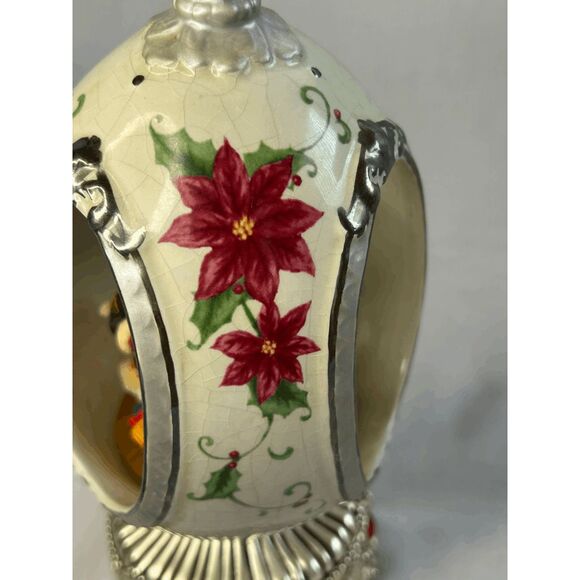 Sankyo Revolving Musical Christmas Egg, Santa & Children, Silver Toned - Picture 7 of 10